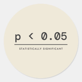 p < 0,05 Statistiskt signifikant Runt Klistermärke
