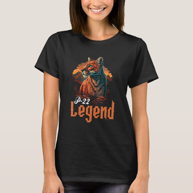 P-22 Mountain Lion Silver Lake P22 legend T Shirt (Framsida)