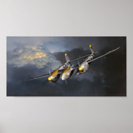 P-38 Blixt Jack Fellows Art Poster