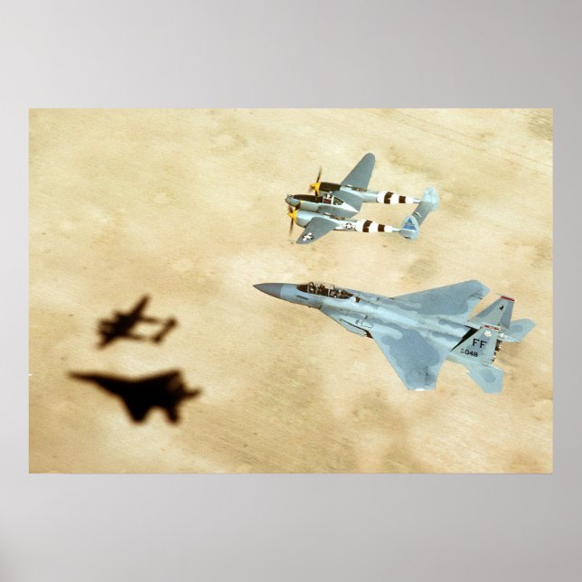 P-38 Blixt och F-15 Eagle Poster (Framsidan)