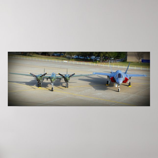 P-38 Blixt och F-35 Blixt II Poster (Framsidan)