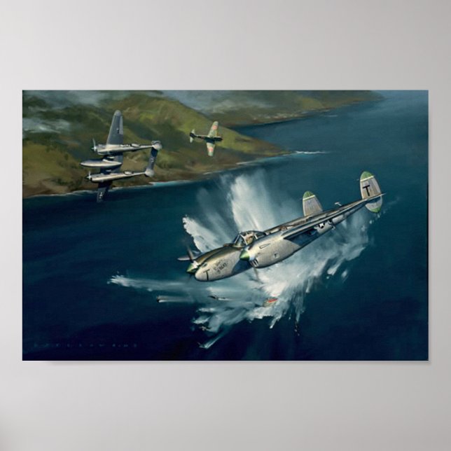 P-38 Blixtbekämpning med Jack Fellows Poster (Framsidan)