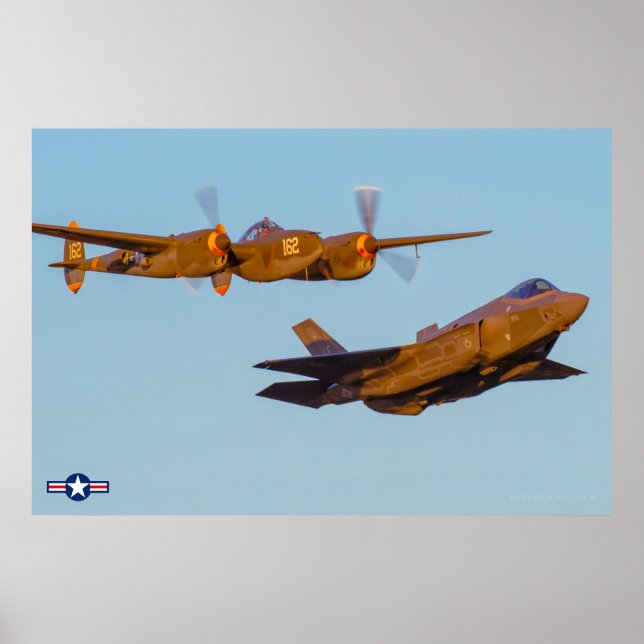 P-38 BLIXTER OCH F-35A BLIXTER II POSTER (Framsidan)
