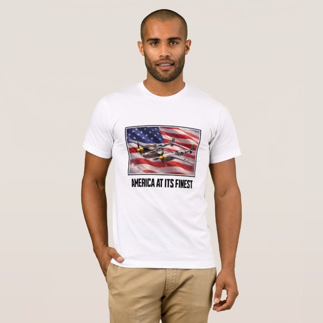 P-38 Lightning - Amerika som bäst T Shirt (Hel framsida)