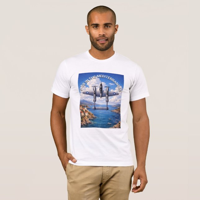 P-38 Lightning i Medelhavsområdet T Shirt (Hel framsida)
