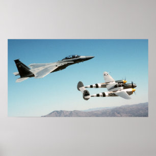 P-38 Ljusande F-15 Eagle Poster