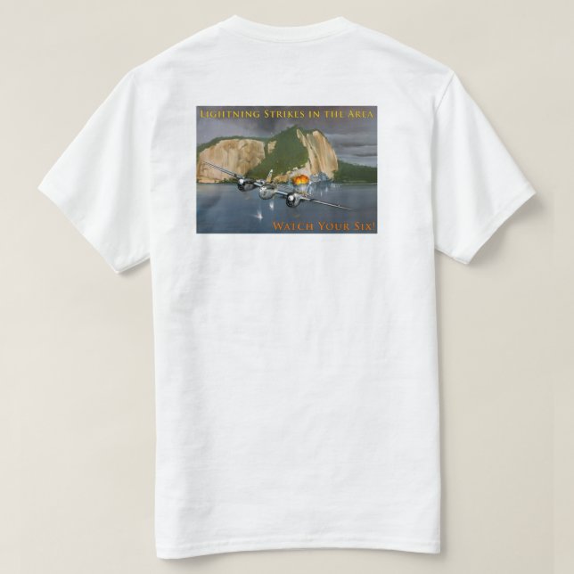 P-38 Strejkor i området T Shirt (Design baksida)