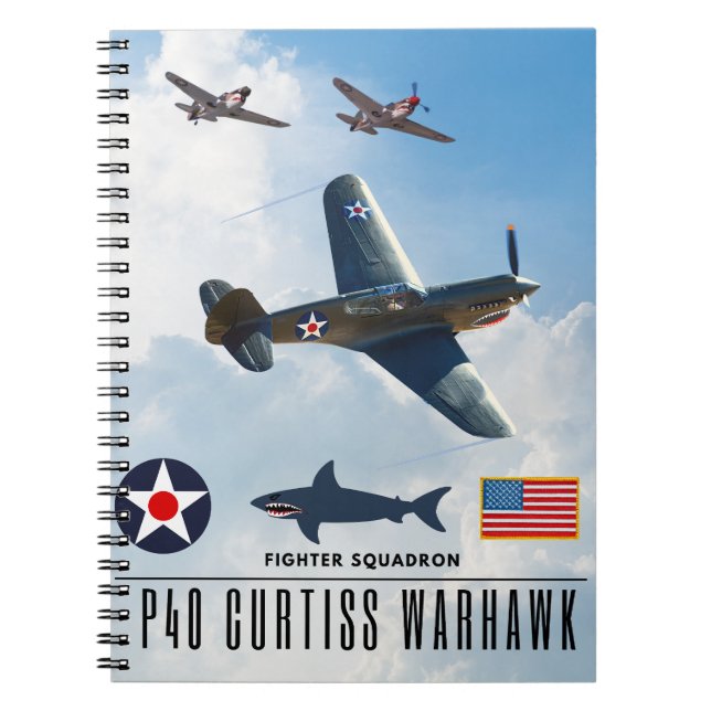 P-40 CURTISS WARHAWK FIGHTER SQUADRON ANTECKNINGSBOK (Framsidan)