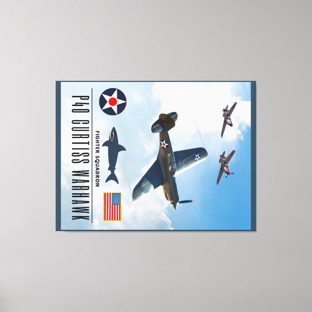 P-40 CURTISS WARHAWK FIGHTER SQUADRON CANVASTRYCK (Framsida)