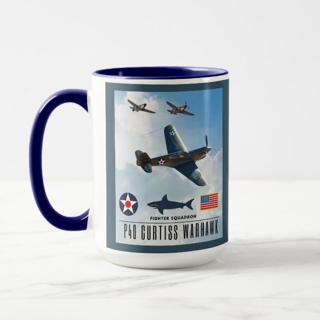 P-40 CURTISS WARHAWK FIGHTER SQUADRON MUGG (Vänster)