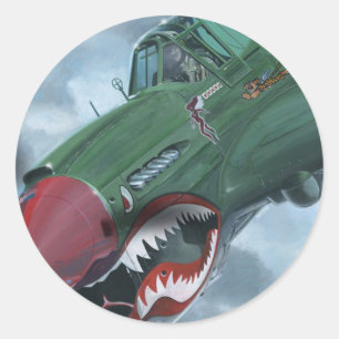 P-40 Kittyhawk Runt Klistermärke