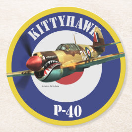 P-40 Kittyhawk Underlägg Papper Rund