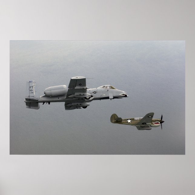 P-40 Tomahawk och A-10 Warthog Poster (Framsidan)