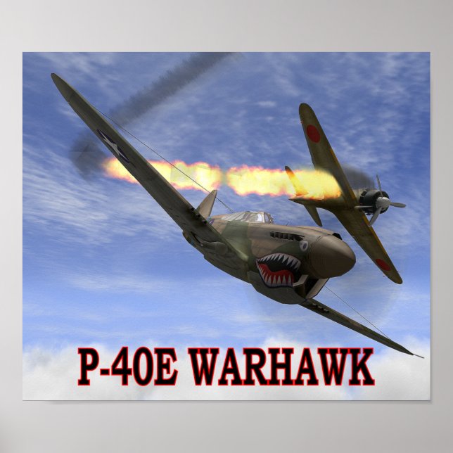 P-40 WARHAWK vs A6M2 ZERO-POSTER Poster (Framsidan)