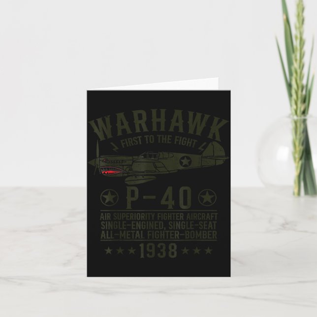 P-40 Warhawk Ww2 Fighter Aircraft First To The Fig Kort (Framsida)