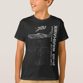 P-40 Warhawk WWII Fighter-flygplansprofil T Shirt