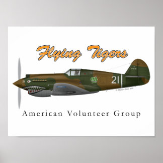 P-40B_AVG "Flygtigrar" Poster