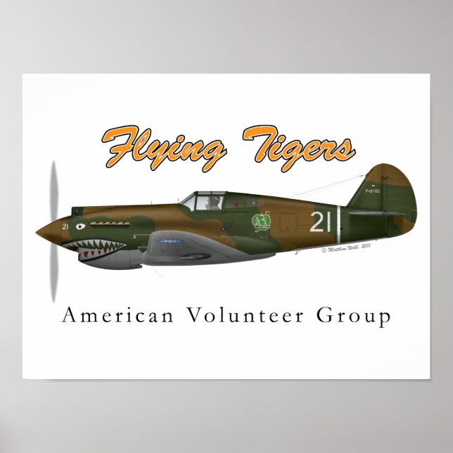 P-40B_AVG "Flygtigrar" Poster (Framsidan)