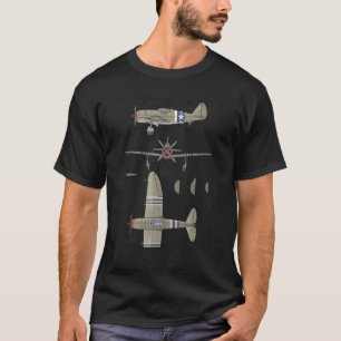 P 47 Thunderbolt American Ww2 Fighter Flygplan Dia T Shirt