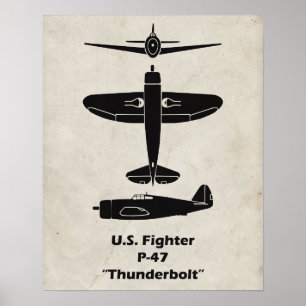 P-47 Thunderbolt-flygplan Poster och dekorerar
