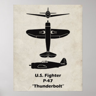 P-47 Thunderbolt-flygplan Poster och dekorerar