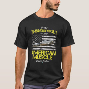 P 47 Thunderbolt WWII-flygplan American Muscle Gif T Shirt