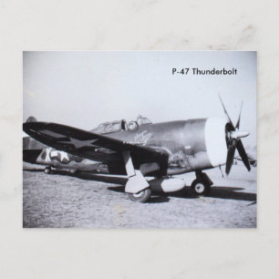 P-47 THUNDERBOLT WWII Flygplan Vykort