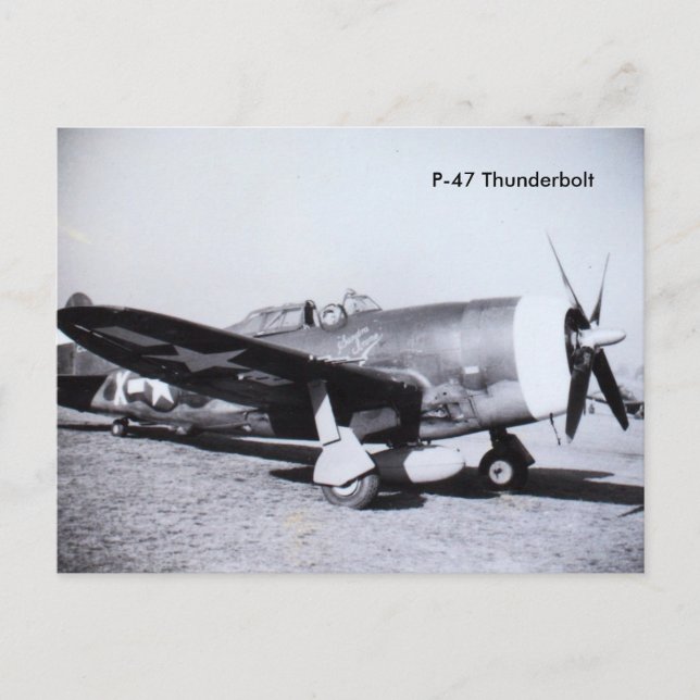 P-47 THUNDERBOLT WWII | Flygplan Vykort (Framsida)