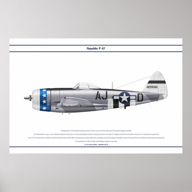 P-47D 356FS USAAF POSTER (Framsidan)