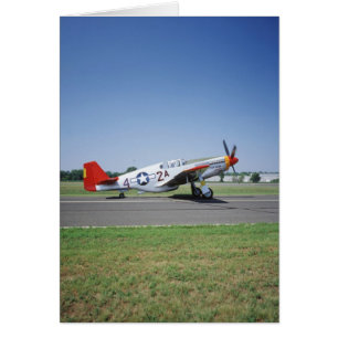 P-51 C Tuskegee Red Tail flygplan på CAF Air Hälsningskort