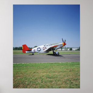 P-51 C Tuskegee Red Tail-flygplan på CAF Air Poster