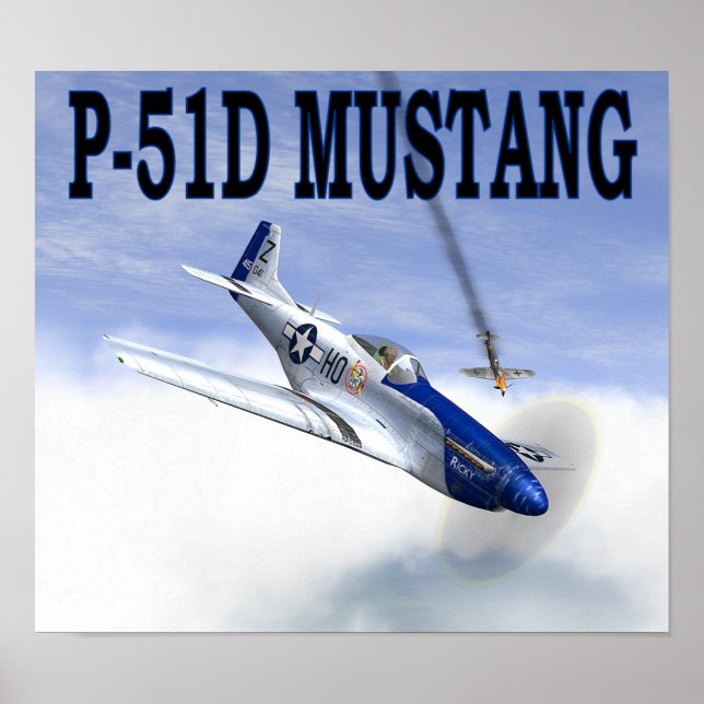 P-51 mot BF109 POSTER (Framsidan)