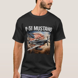 P-51 Mustang American Ww2 Fighter Airlines P-51 Mu T Shirt