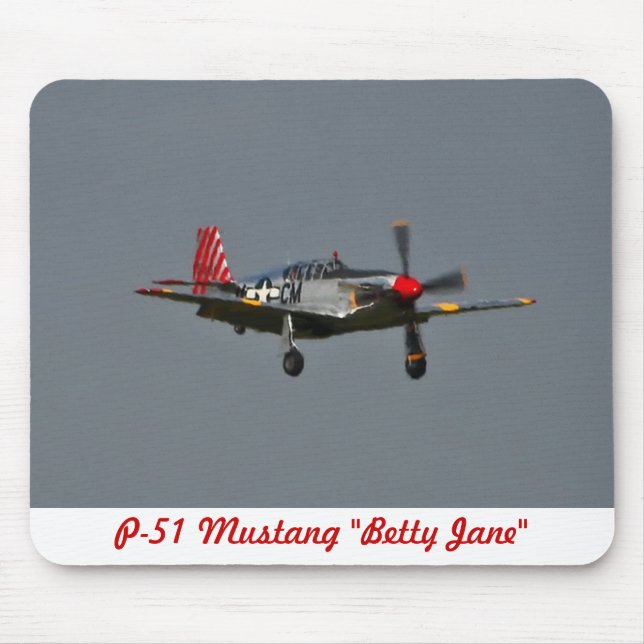 P-51 Mustang Betty Jane Mousepad Musmatta (Framsidan)