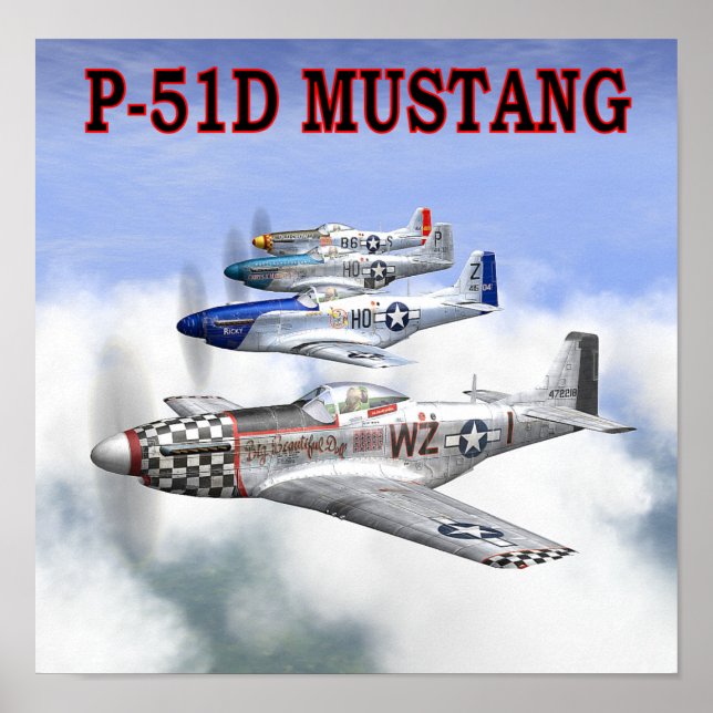 P-51 MUSTANG-FLYGVÄGSPOSTER POSTER (Framsidan)