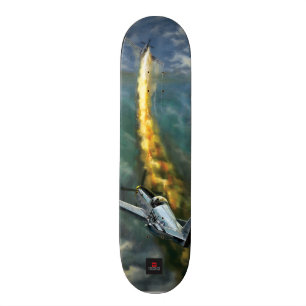 P-51 Mustang krigsplan WW2 hundkampf scen Old School Skateboard Bräda 21,6 Cm