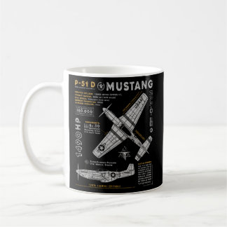 P-51 Mustang North American Aviation Fighter Flygp Kaffemugg