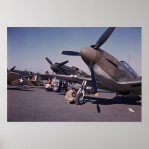 P-51 Mustang Prep, 1942 Poster