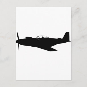 P-51 Mustang Silhouette Vykort