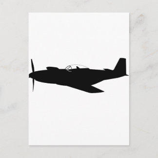 P-51 Mustang Silhouette Vykort
