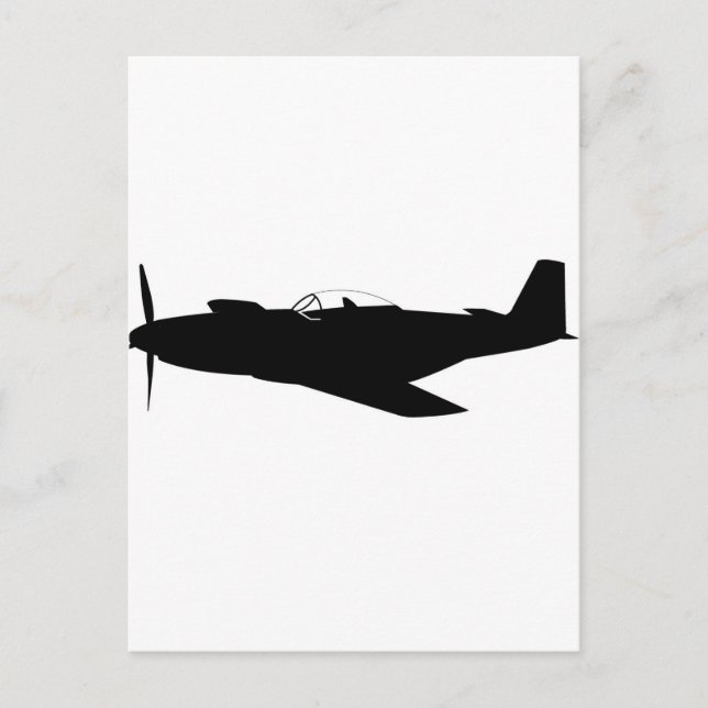P-51 Mustang Silhouette Vykort (Framsida)