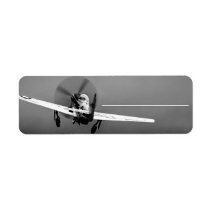P-51 Mustang-start vid storm Returadress Etikett