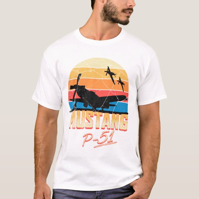 P-51 Mustang Warbird - Pilot Gifts T Shirt (Framsida)