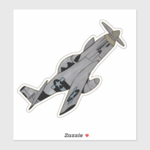 P-51 Mustang, WW2 Fighter Aircraft Klistermärken