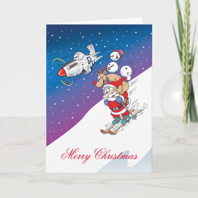P-51 senang, God jul kort, redigerbar text Helgkort (Framsida)