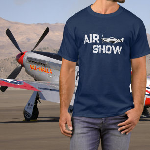 P-51 Vintage Flygplan Militär Veteran WW2 Flyguppv T Shirt