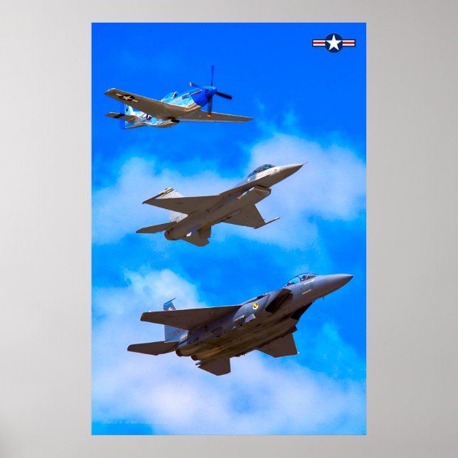 P-51D, F-16C och F-15E Poster (Framsidan)