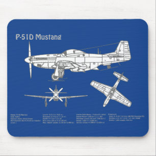 P-51D Mustang - Flygplan Blueprint ABD Musmatta