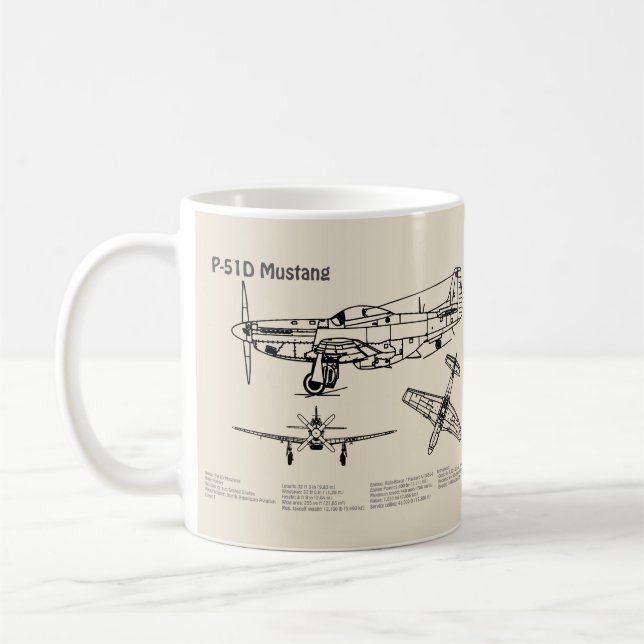 P-51D Mustang - Flygplan SD Kaffemugg (Vänster)
