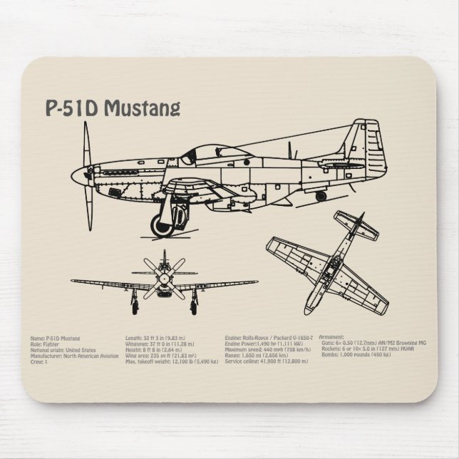 P-51D Mustang - Flygplan SD Musmatta (Framsidan)